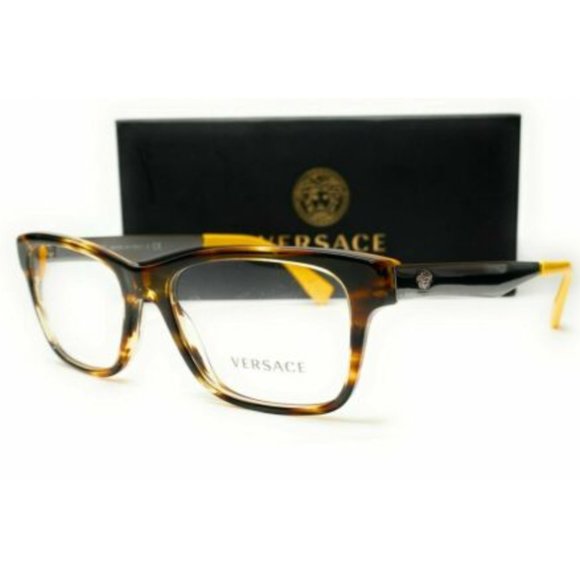 Versace Men's Striped Havana Eyeglasses!
